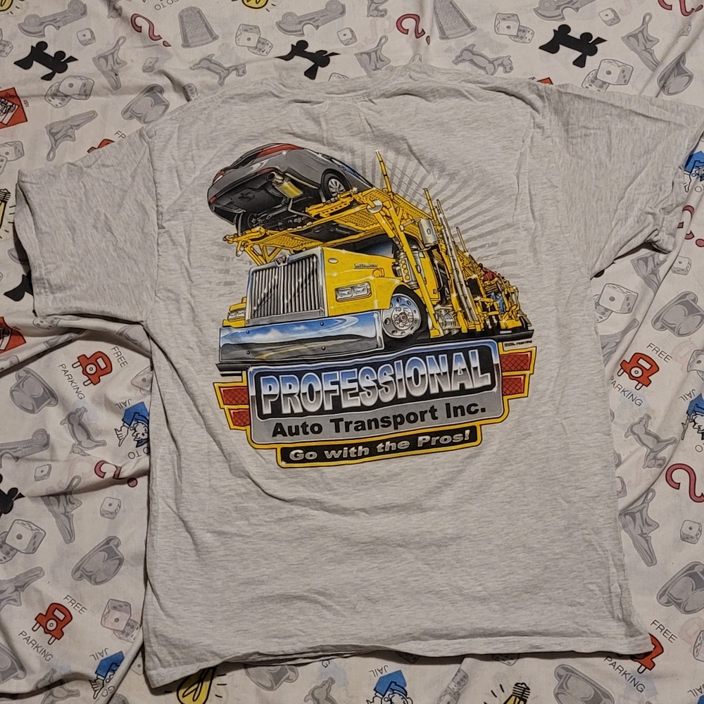 Vintage y2k Tow Truck Pocket T Shirt